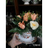 Flower cup and mug set with orange details and flowers