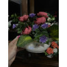 Conjunto vaso "molheiro"com pormenor flores