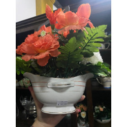 Set of flowers white piece with golden details and others