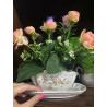 Flower set shallow platter and bowl with floral details
