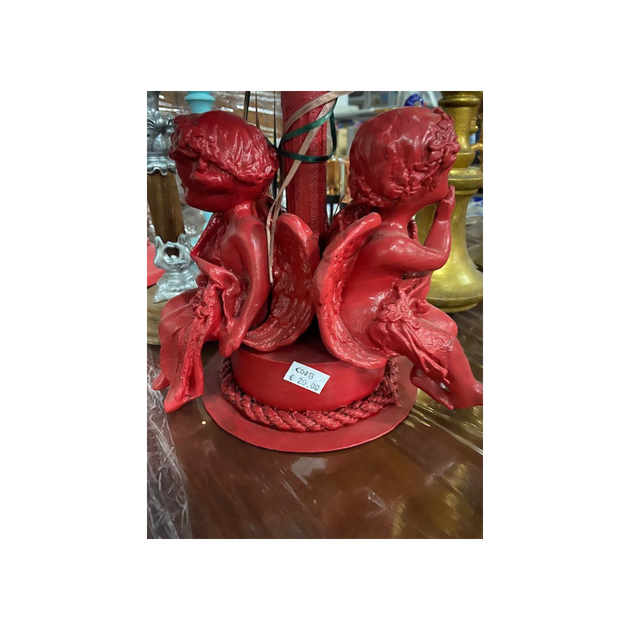 Candelabro anjos vermelho