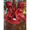 Candelabro anjos vermelho